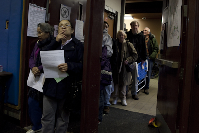 Voting fast in some places, very long in others.